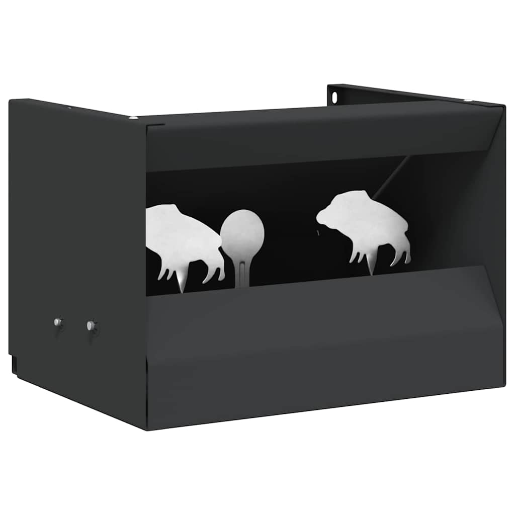 vidaXL Kugelfangbox Schwarz 29 x 22 x 20 cm Stahl