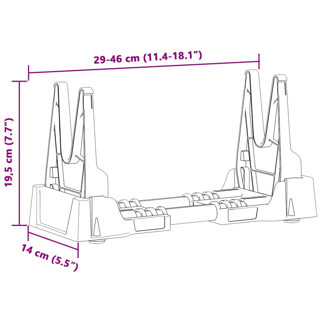 vidaXL Schießauflage Verstellbar Grau 46 x 14 x 19,5 cm Kunststoff
