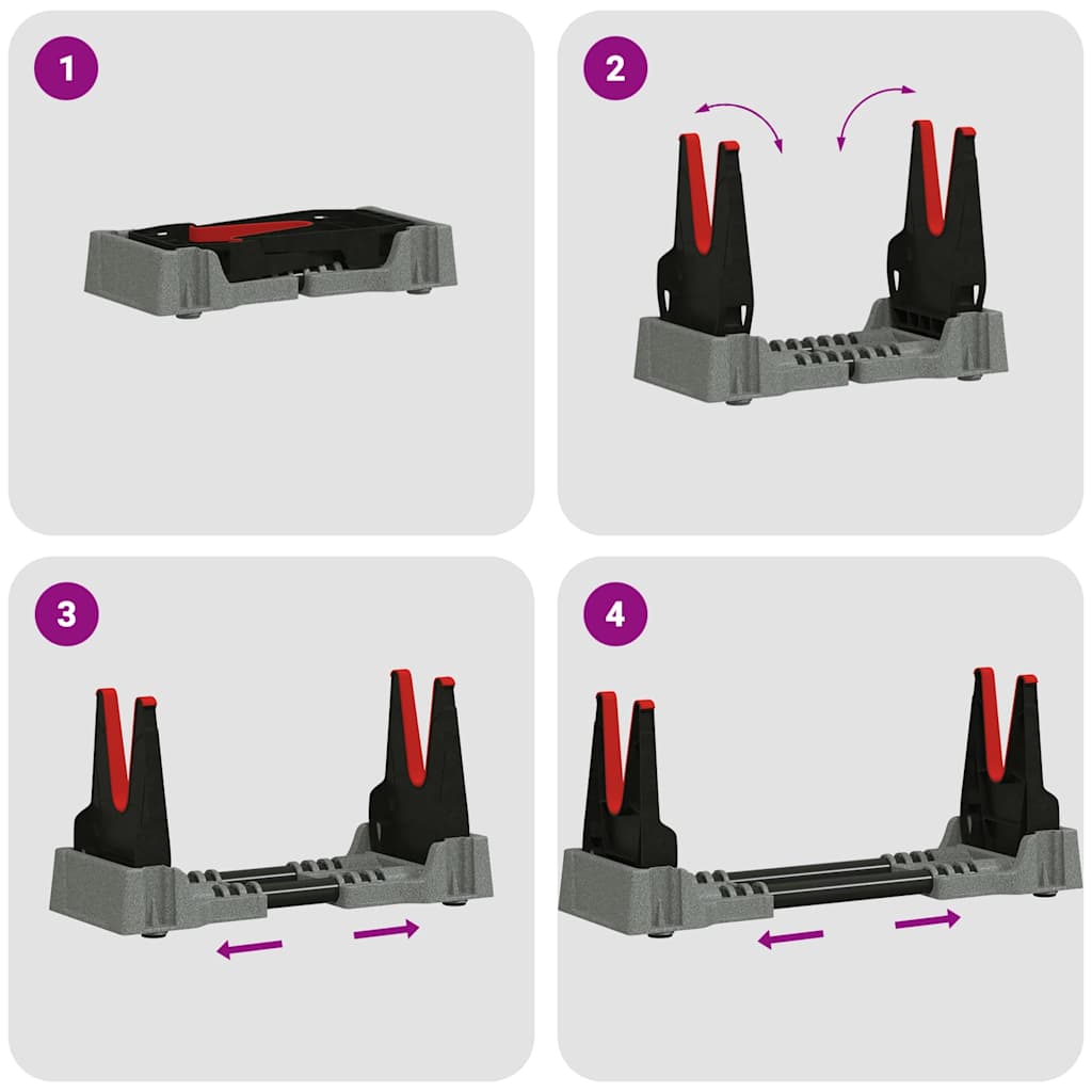 vidaXL Schießauflage Verstellbar Grau 46 x 14 x 19,5 cm Kunststoff