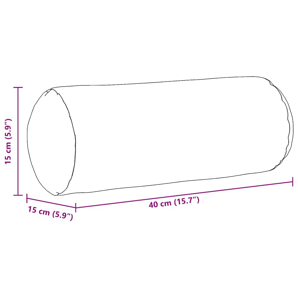 vidaXL Bolsterkissen 2 pcs Hellgrau Ø 15 x 40 cm Stoff