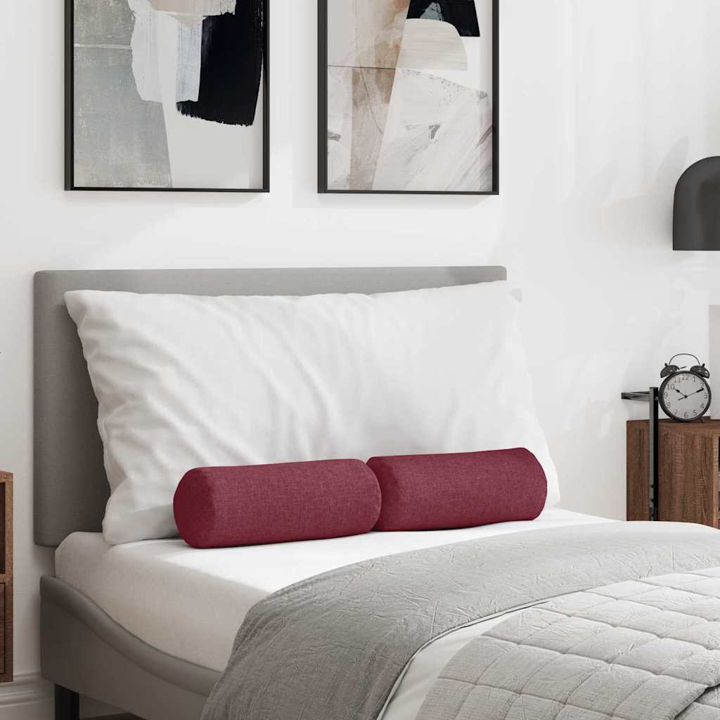 vidaXL Bolsterkissen 2 pcs Hellgrau Ø 15 x 40 cm Stoff