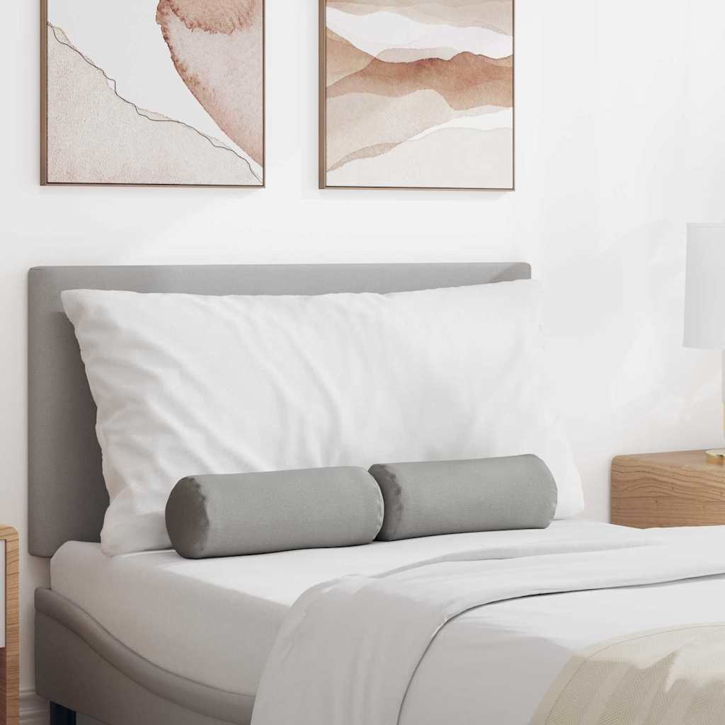 vidaXL Bolsterkissen 2 pcs Hellgrau Ø 15 x 40 cm Stoff