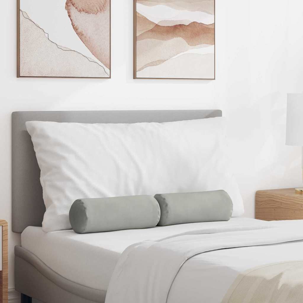 vidaXL Bolsterkissen 2 pcs Taupe Ø 15 x 40 cm Mikrofaserstoff