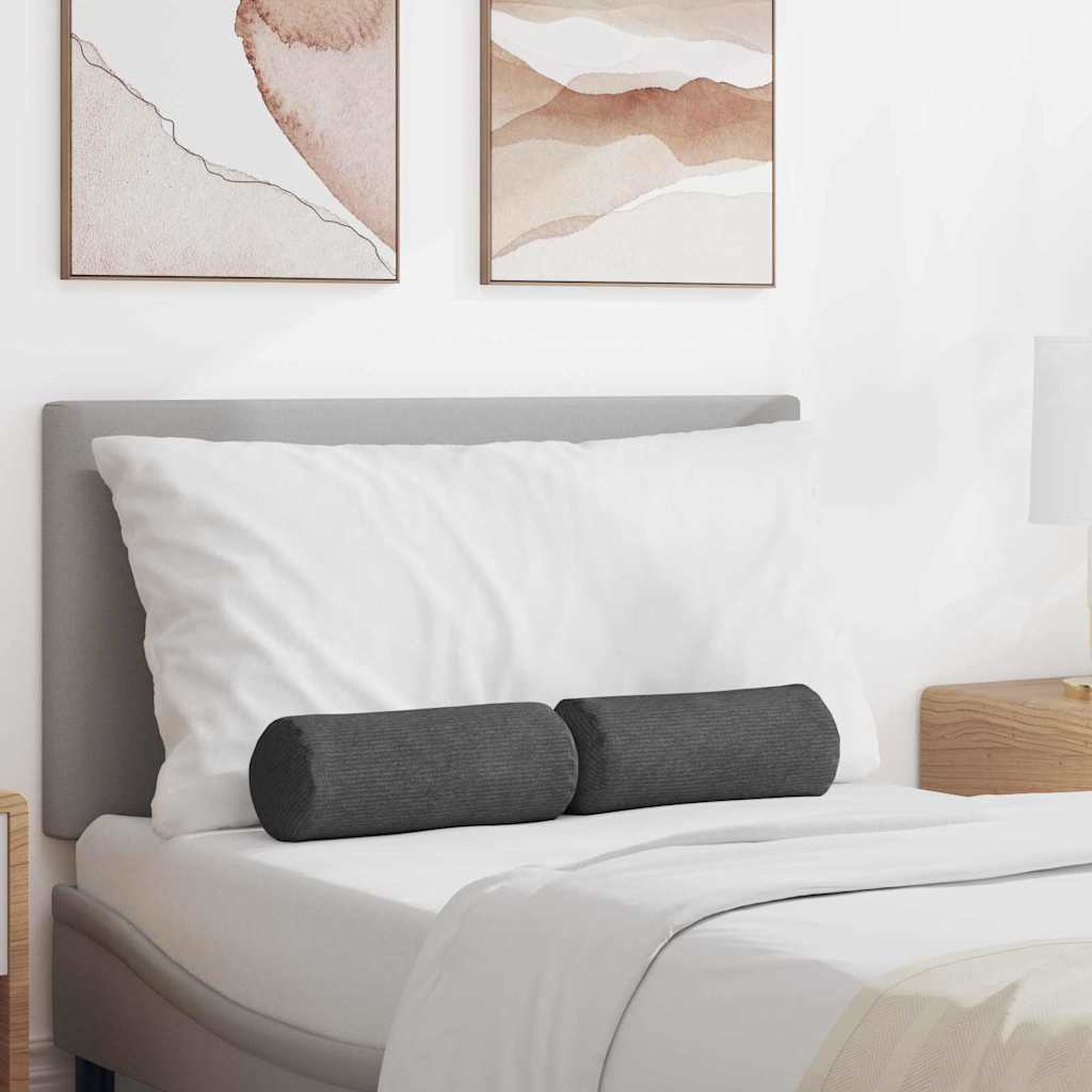 vidaXL Bolsterkissen 2 pcs Hellgrau Ø 15 x 40 cm Cordstoff