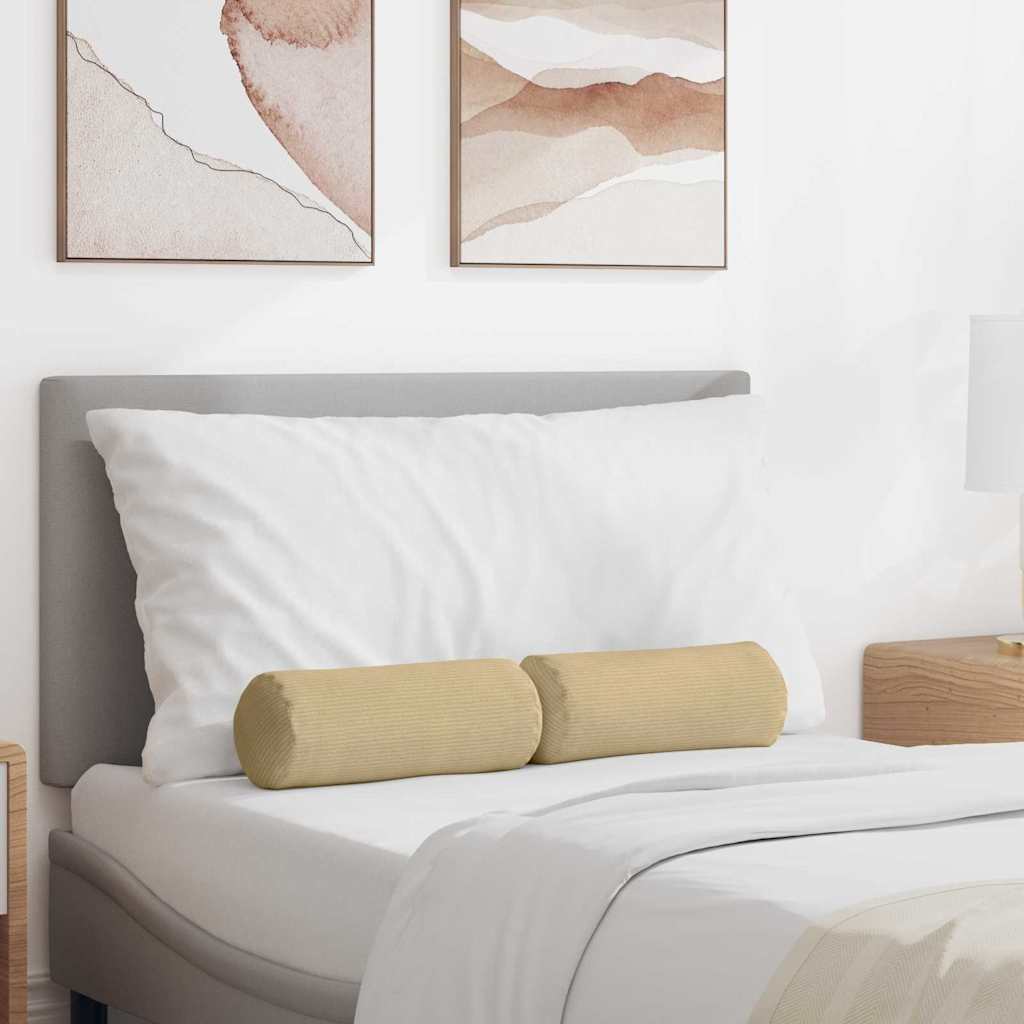 vidaXL Bolsterkissen 2 pcs Hellgrau Ø 15 x 40 cm Cordstoff