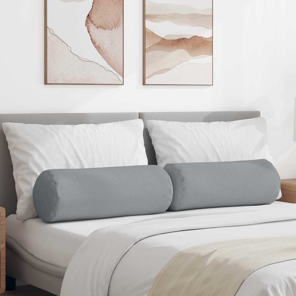 vidaXL Bolsterkissen 2 pcs Hellgrau Ø 15 x 40 cm Stoff