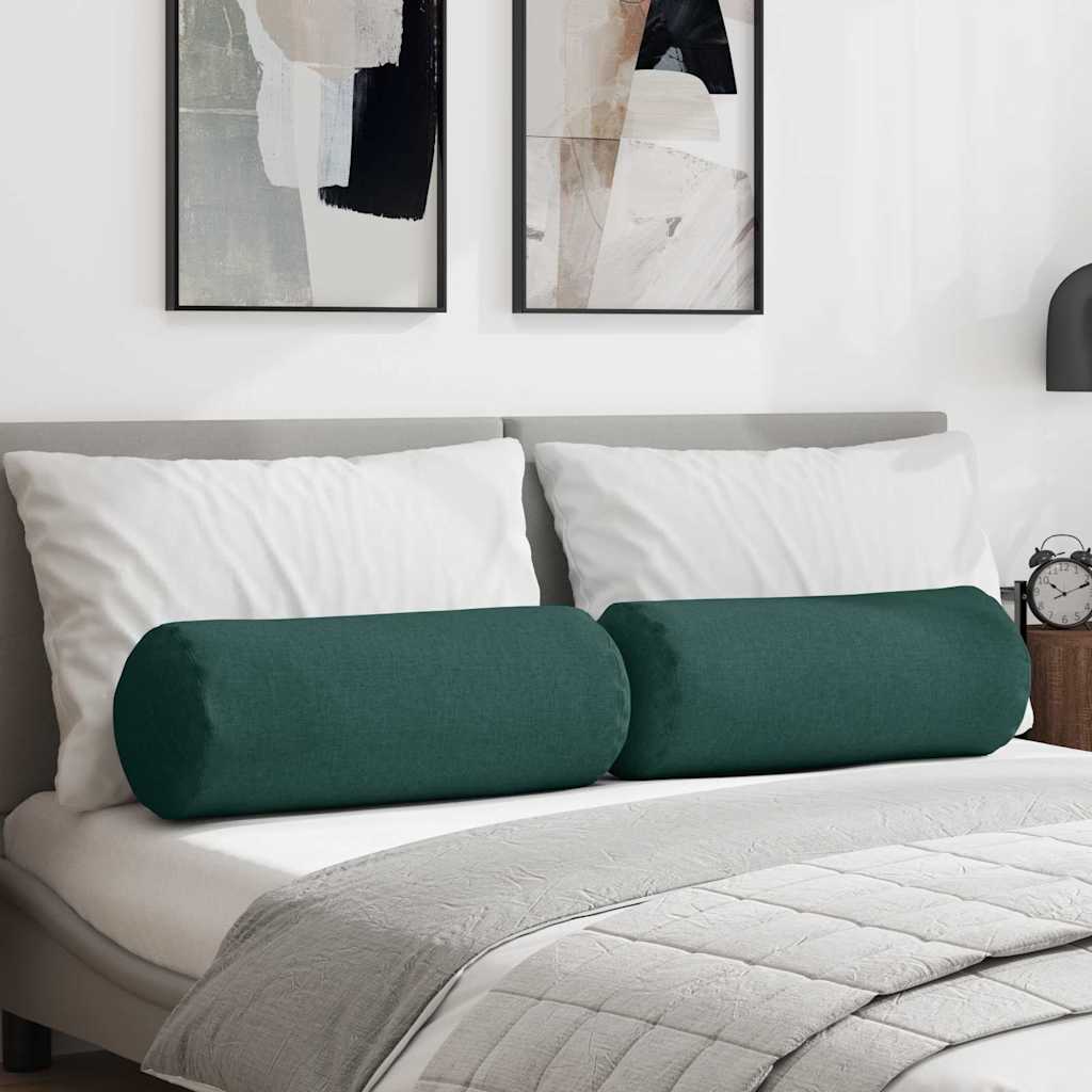 vidaXL Bolsterkissen 2 pcs Hellgrau Ø 15 x 40 cm Stoff