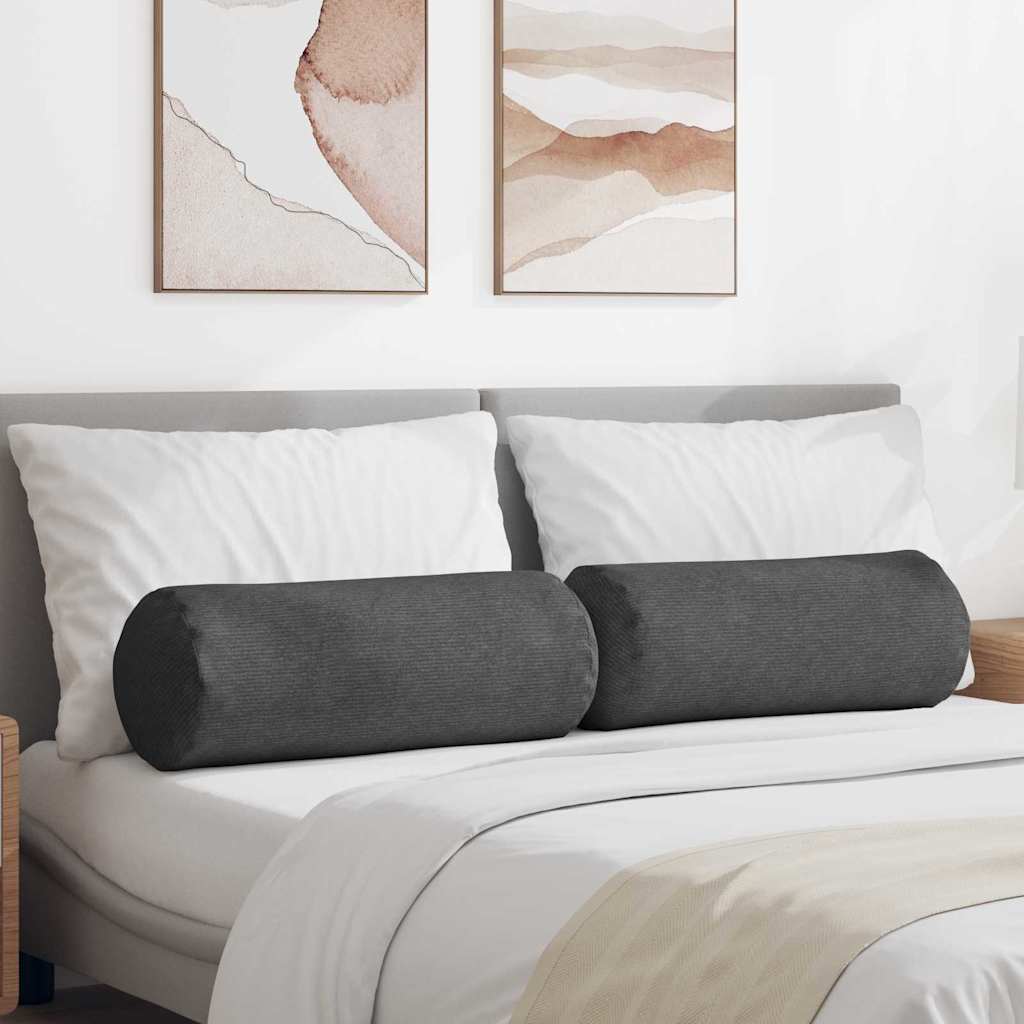 vidaXL Bolsterkissen 2 pcs Hellgrau Ø 15 x 40 cm Cordstoff