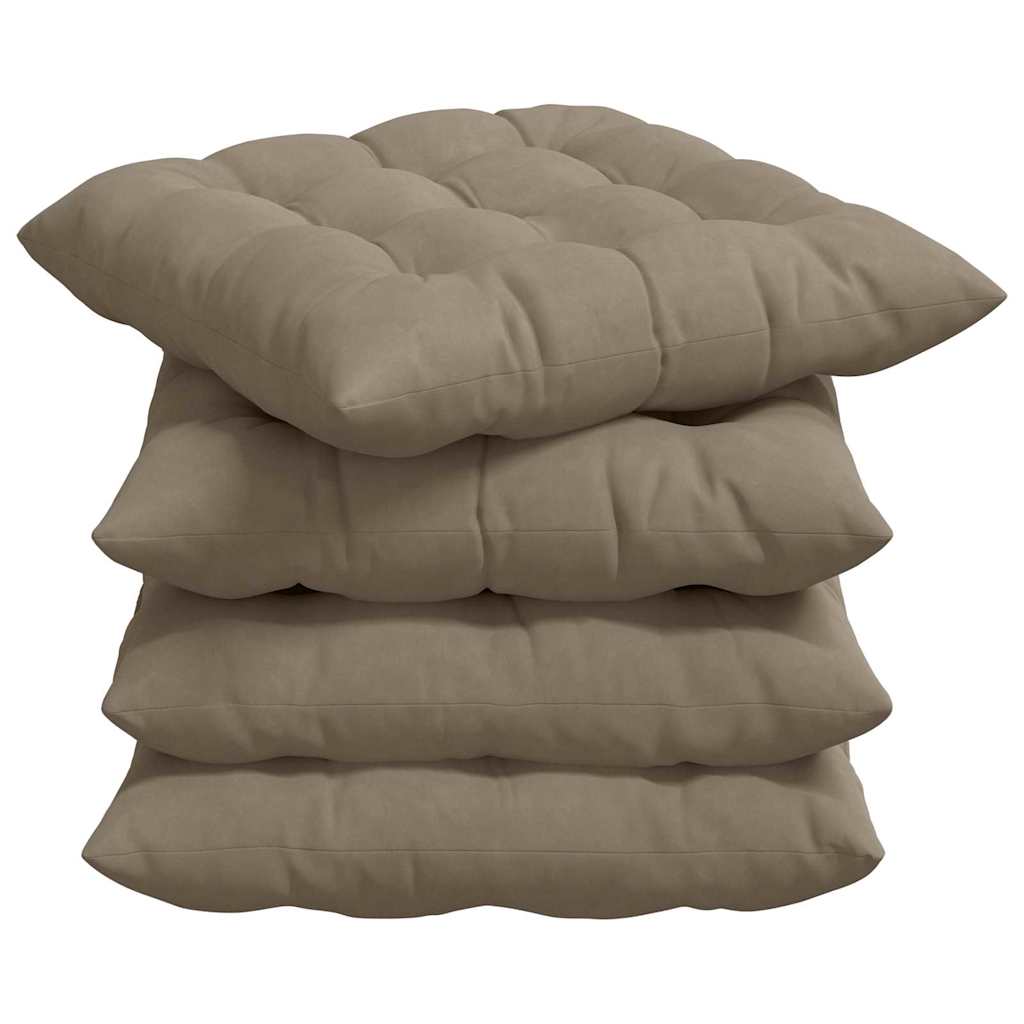 vidaXL Sitzkissen 4 pcs Taupe 40 x 40 x 6 cm Mikrofaser