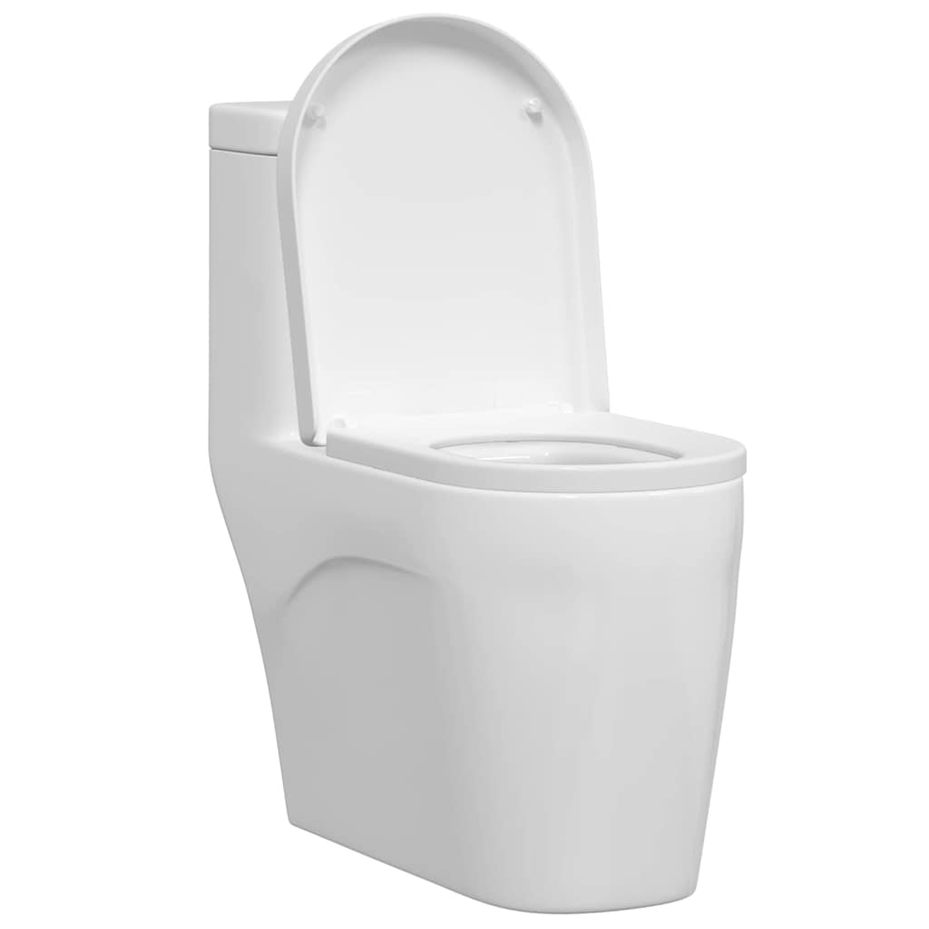 vidaXL Toilettensitz Verstellbar Weiß 48 x 36,5 x 4,5 cm Polypropylen
