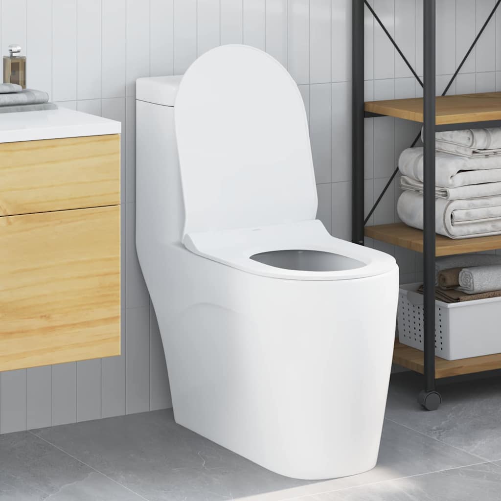vidaXL Toilettensitz Verstellbar Weiß 48,5 x 36 x 5 cm Polypropylen