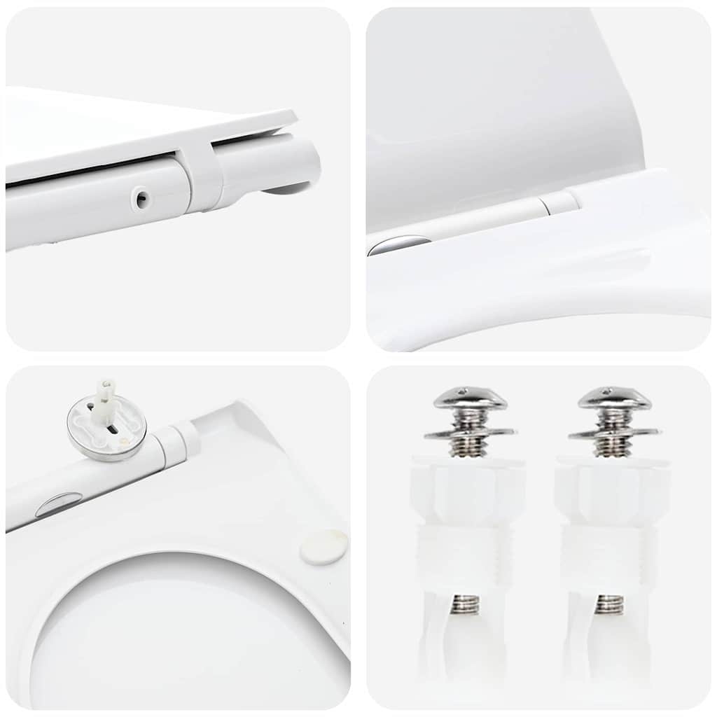 vidaXL Toilettensitz Verstellbar Weiß 48,5 x 36 x 5 cm Polypropylen