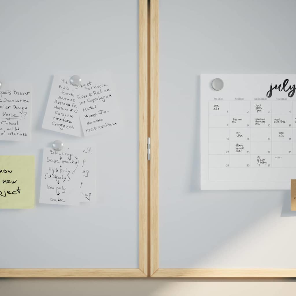 vidaXL Info-Tafel Weiß 80 x 80 x 1,4 cm Massivholz Kiefer