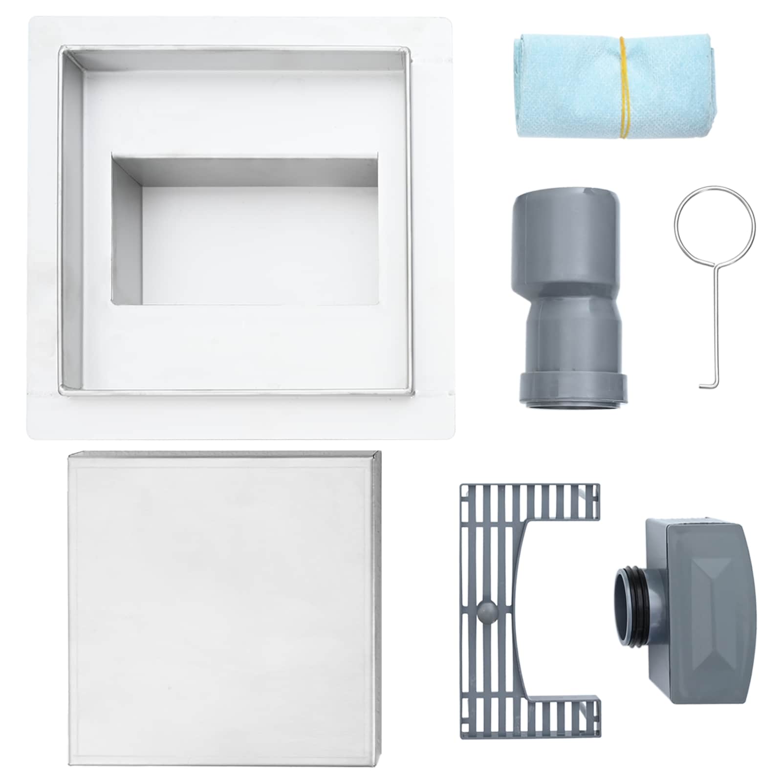 vidaXL 2 in 1 Duschabfluss Silber 15 x 15 cm Edelstahl 304