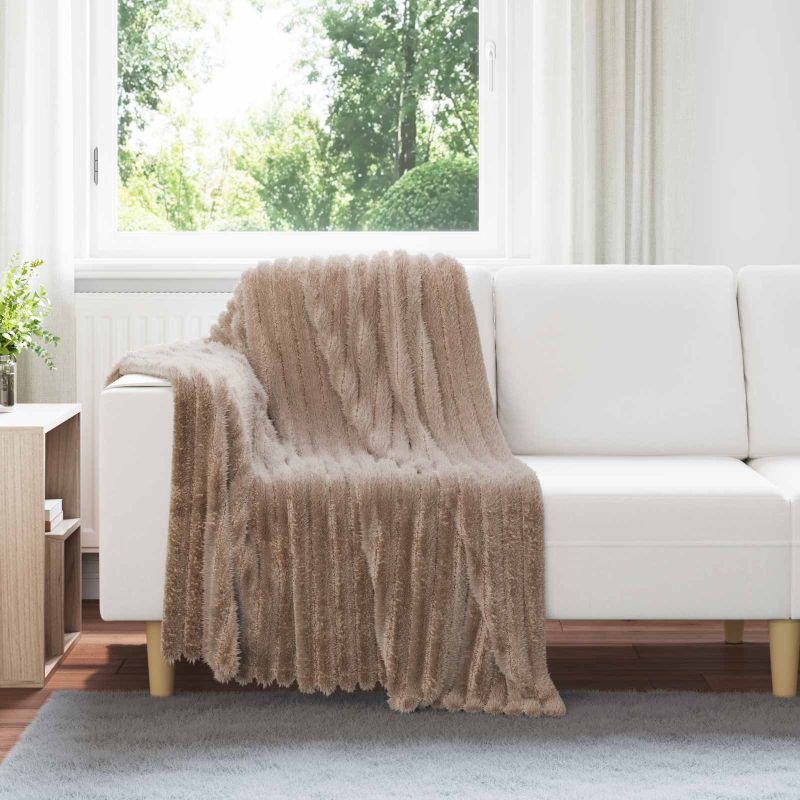 vidaXL Überwurfdecke Beige 150 x 130 cm Fleece