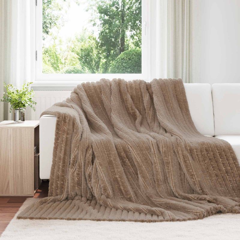 vidaXL Überwurfdecke Beige 150 x 130 cm Fleece