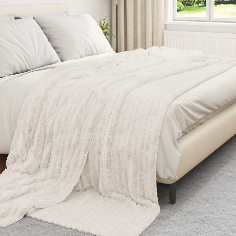vidaXL Überwurfdecke Beige 150 x 130 cm Fleece