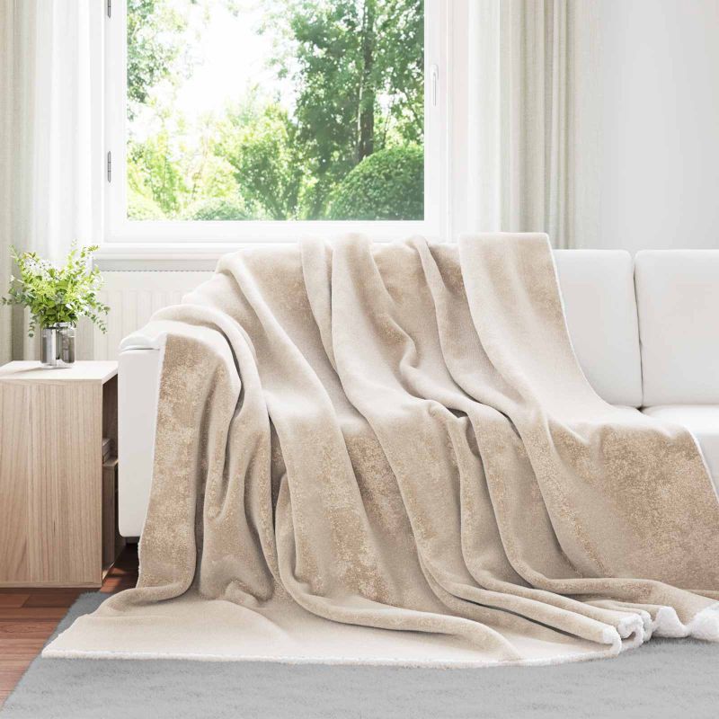 vidaXL Überwurfdecke Beige 130 x 150 cm Fleece