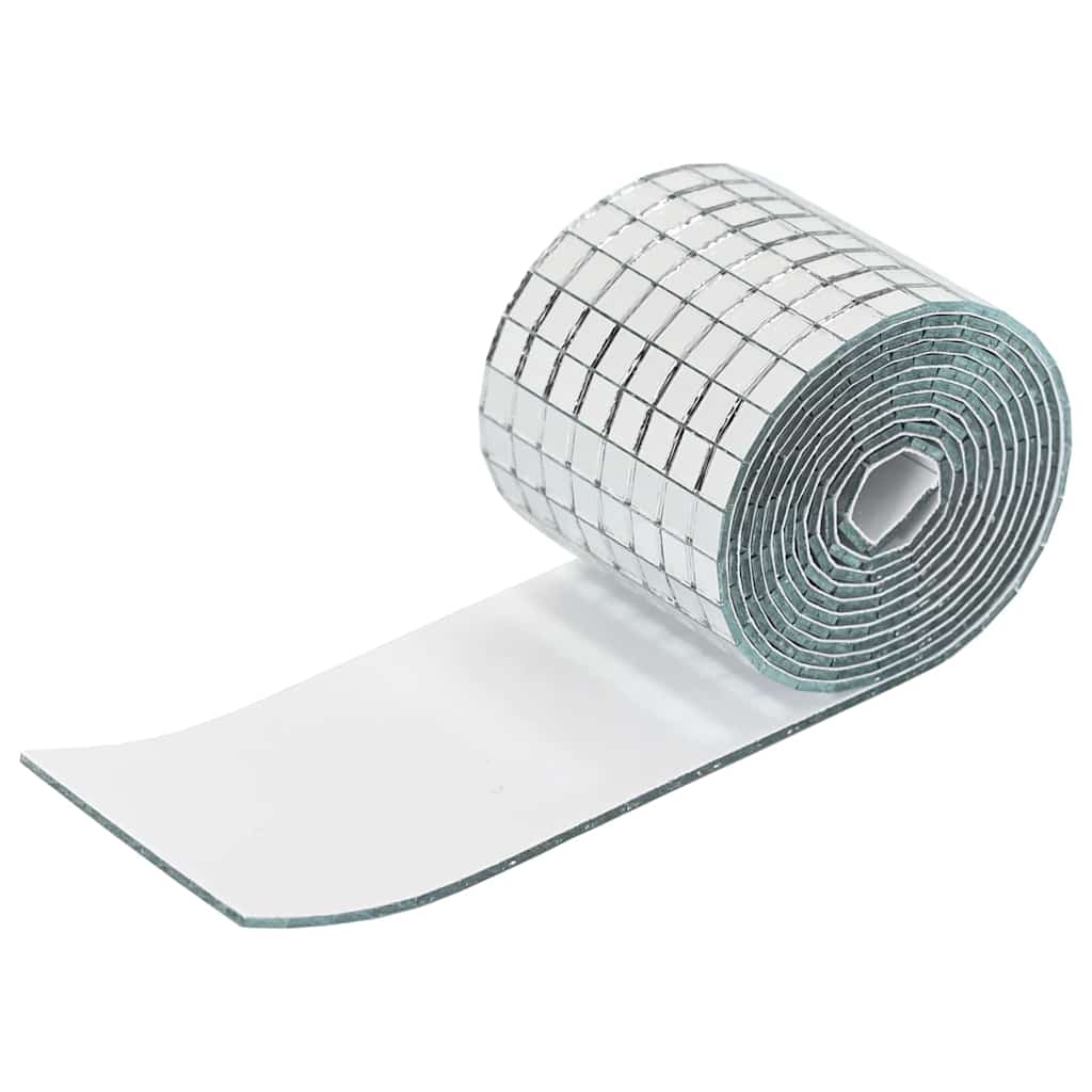 vidaXL Spiegel-Mosaikfliese Geometrisch 3 pcs Silber 100 x 4 cm Glas