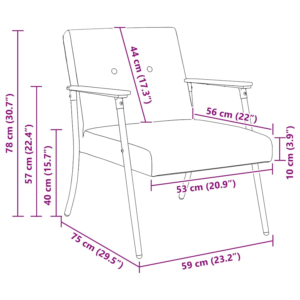 vidaXL Sessel Hellgrau 59 x 75 x 78 cm Lockiger wollähnlicher Stoff