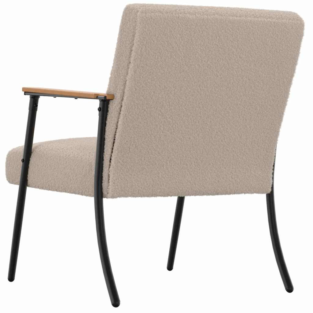 vidaXL Sessel Hellgrau 59 x 75 x 78 cm Lockiger wollähnlicher Stoff