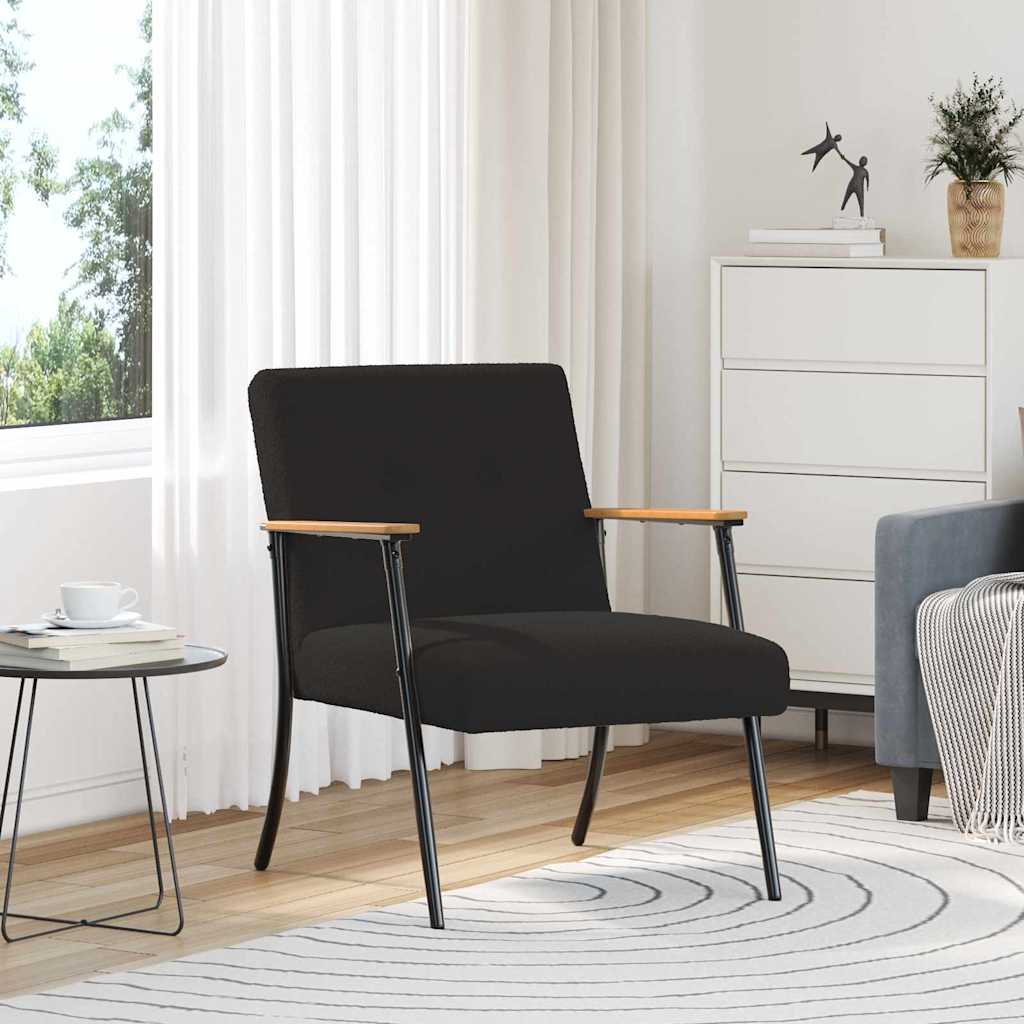 vidaXL Sessel Hellgrau 59 x 75 x 78 cm Lockiger wollähnlicher Stoff