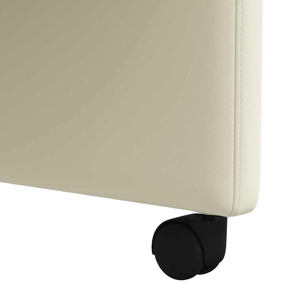 vidaXL Esszimmerstühle mit Rollen 2 pcs Creme 58 x 65 x 98 cm