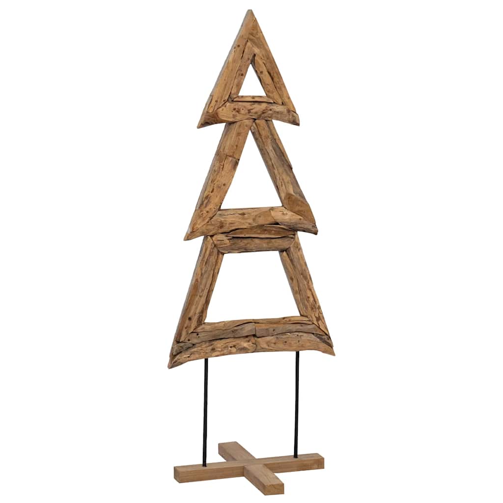vidaXL Weihnachtsbaum mit Ständer Braun 90 cm Massivholz Teak