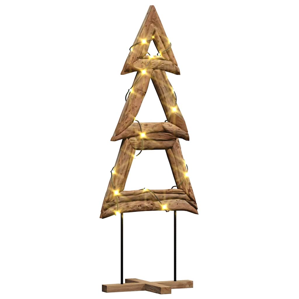 vidaXL Weihnachtsbaum mit Ständer Braun 90 cm Massivholz Teak