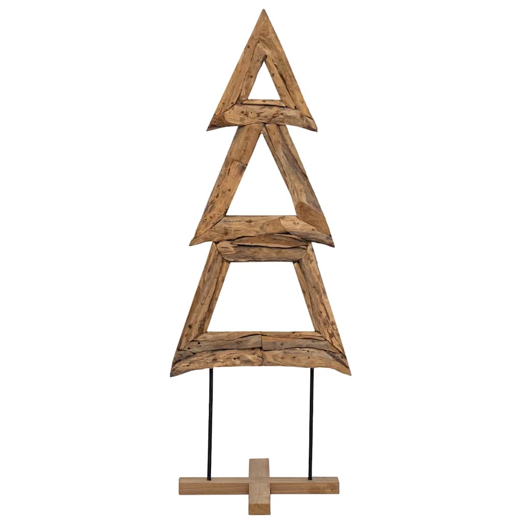 vidaXL Weihnachtsbaum mit Ständer Braun 90 cm Massivholz Teak