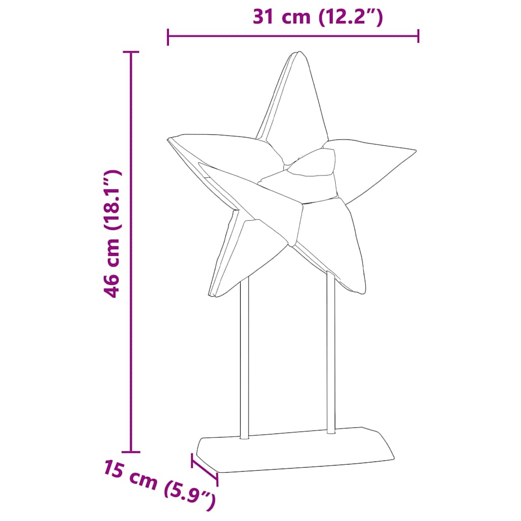 vidaXL Weihnachtsstern Braun 30 x 5 x 45 cm Massivholz Teak