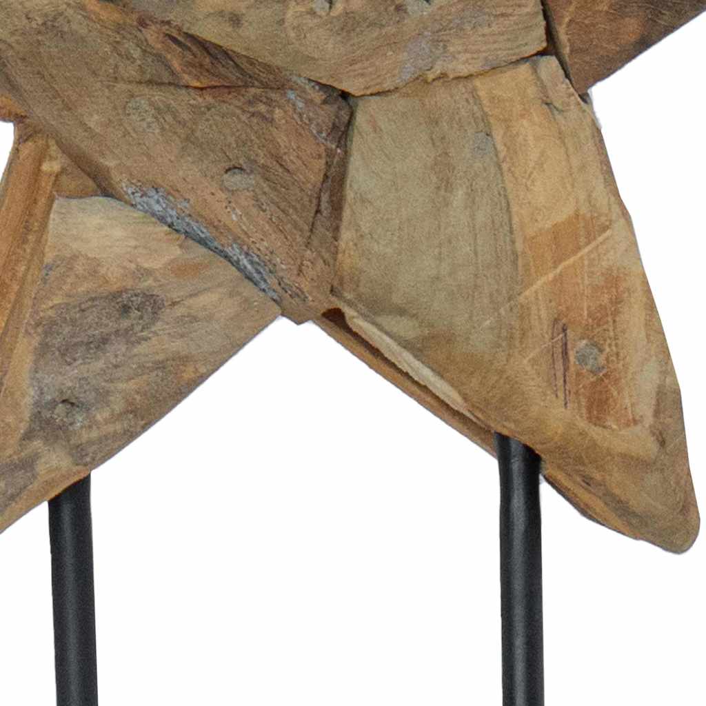 vidaXL Weihnachtsstern Braun 30 x 5 x 45 cm Massivholz Teak