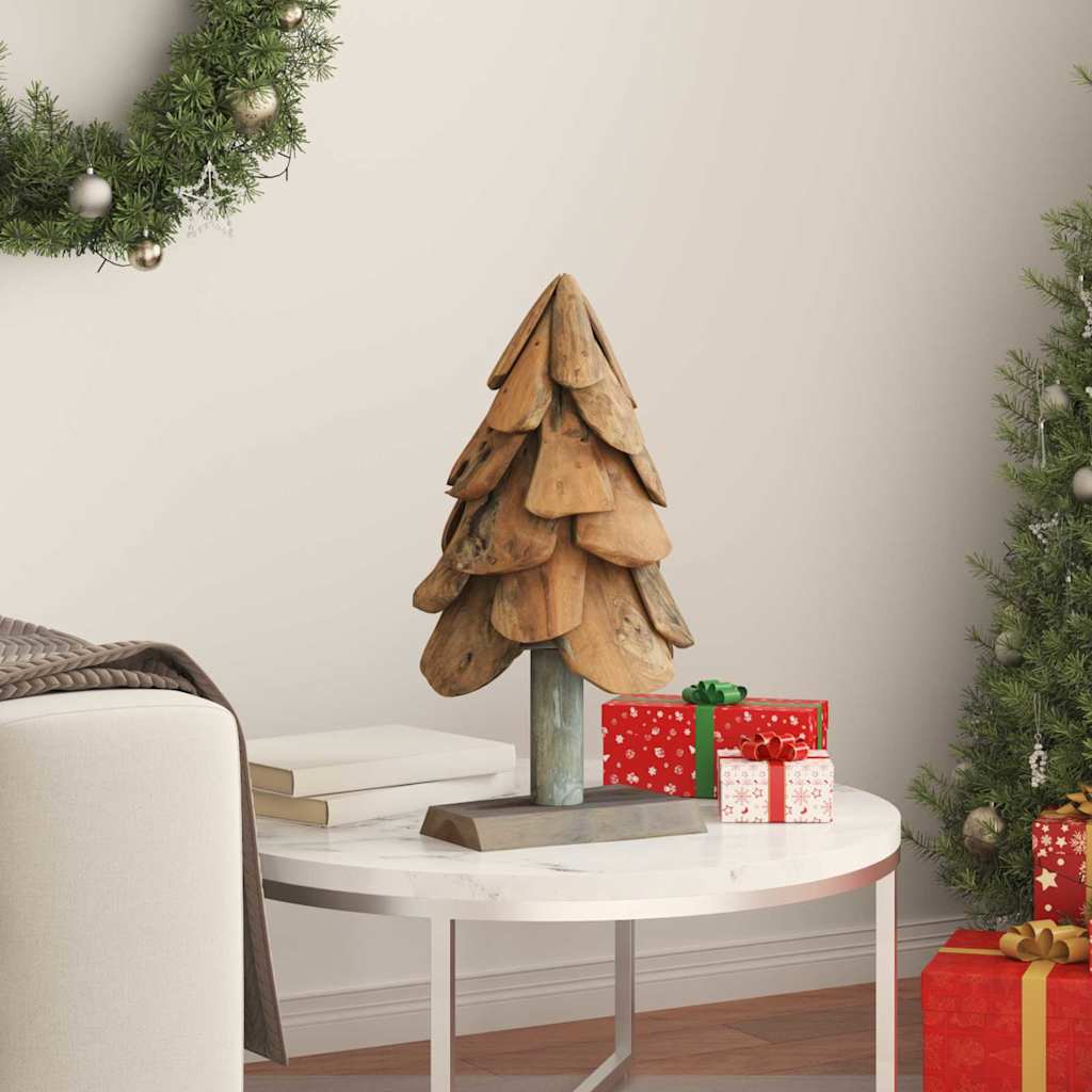 vidaXL Weihnachtsbaum mit Ständer Braun 60 cm Massivholz Teak