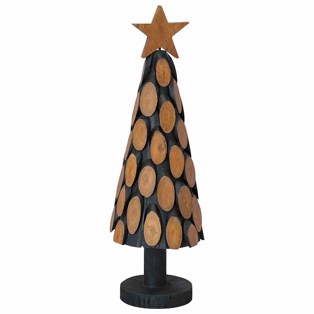 vidaXL Weihnachtsbaum mit Ständer Braun 60 cm Massivholz Teak