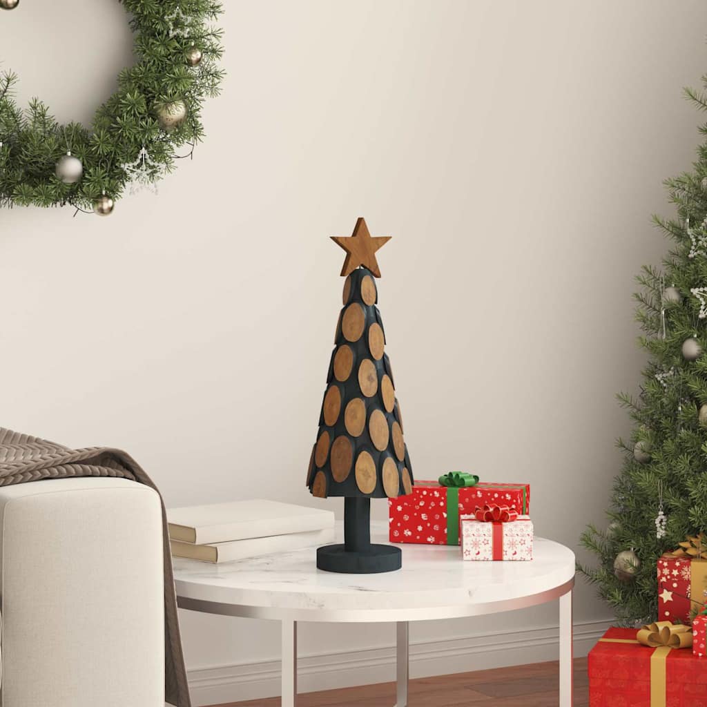 vidaXL Weihnachtsbaum mit Ständer Braun 60 cm Massivholz Teak