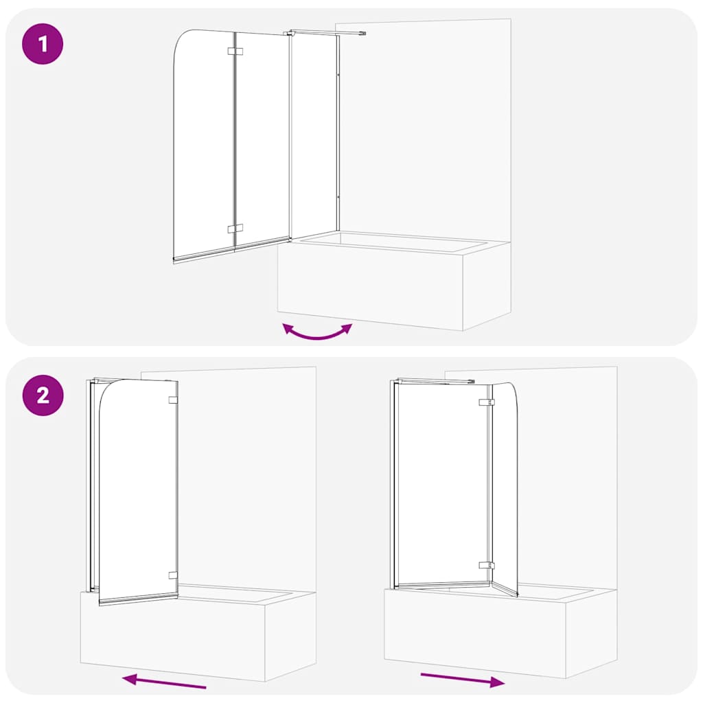 vidaXL Bad-Duschschirm Gold 120 x 68 x 130 cm