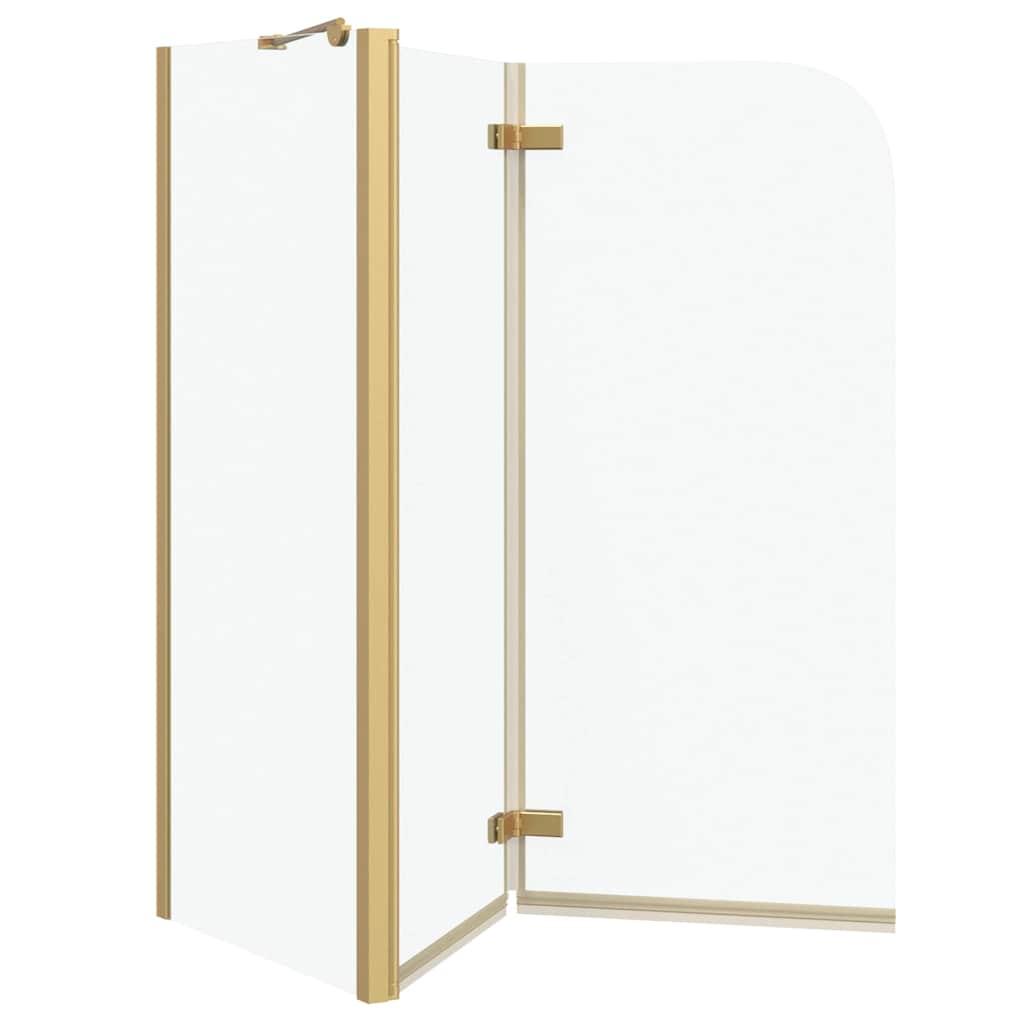 vidaXL Bad-Duschschirm Gold 120 x 68 x 130 cm