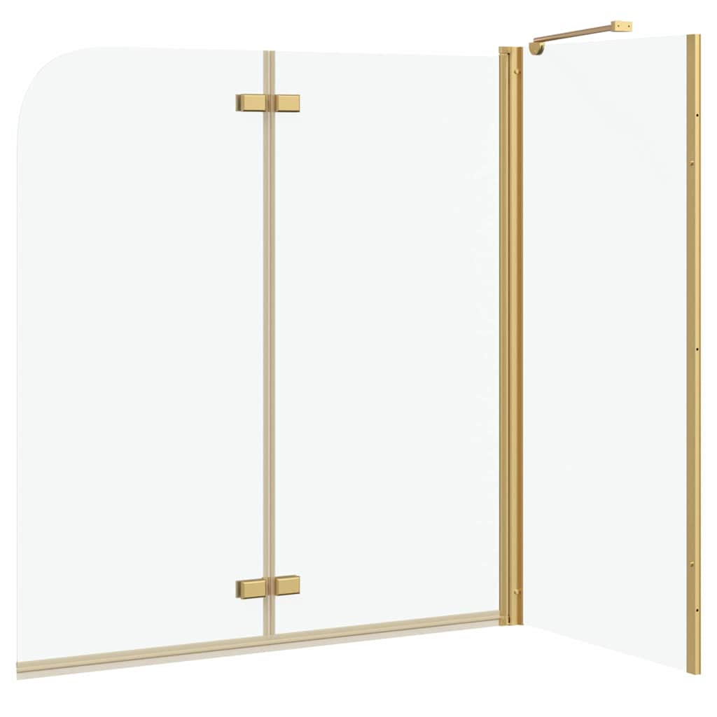 vidaXL Bad-Duschschirm Gold 120 x 68 x 130 cm