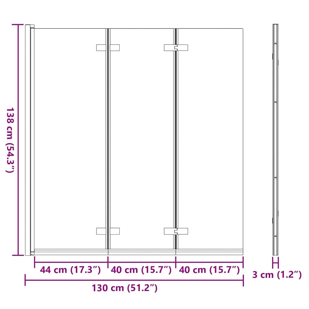 vidaXL Faltbare Duschtrennwand Gold 130 x 138 cm