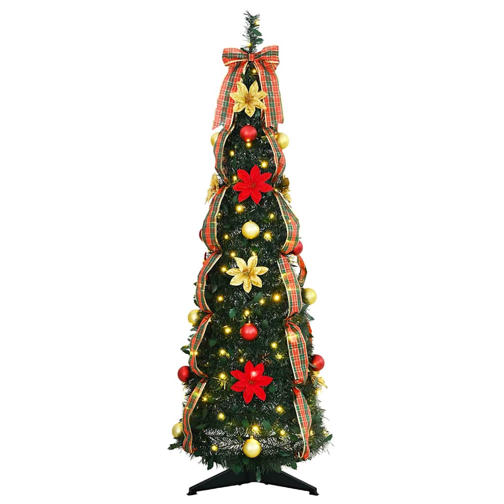 vidaXL Künstlicher Weihnachtsbaum mit 50 LEDs Grün 125 cm PVC