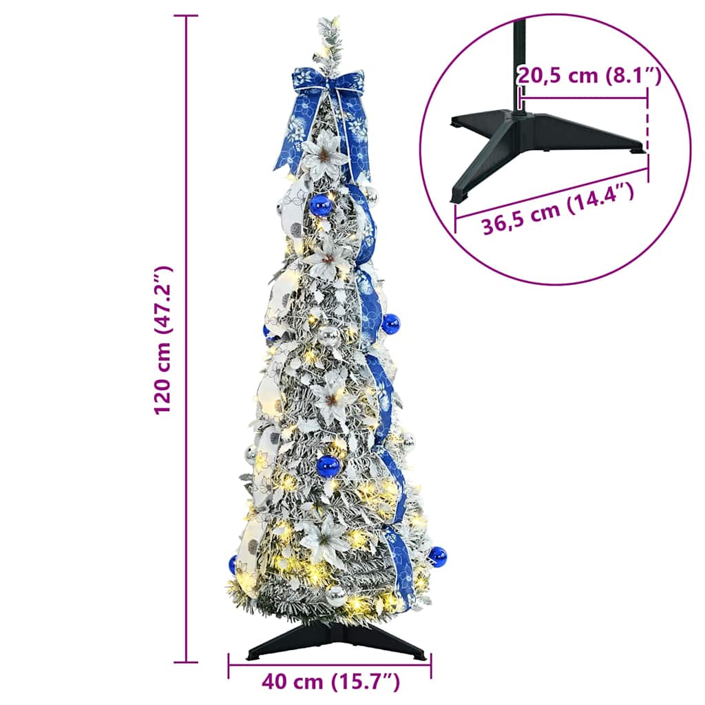 vidaXL Künstlicher Weihnachtsbaum mit 50 LEDs Weiß 120 cm PVC