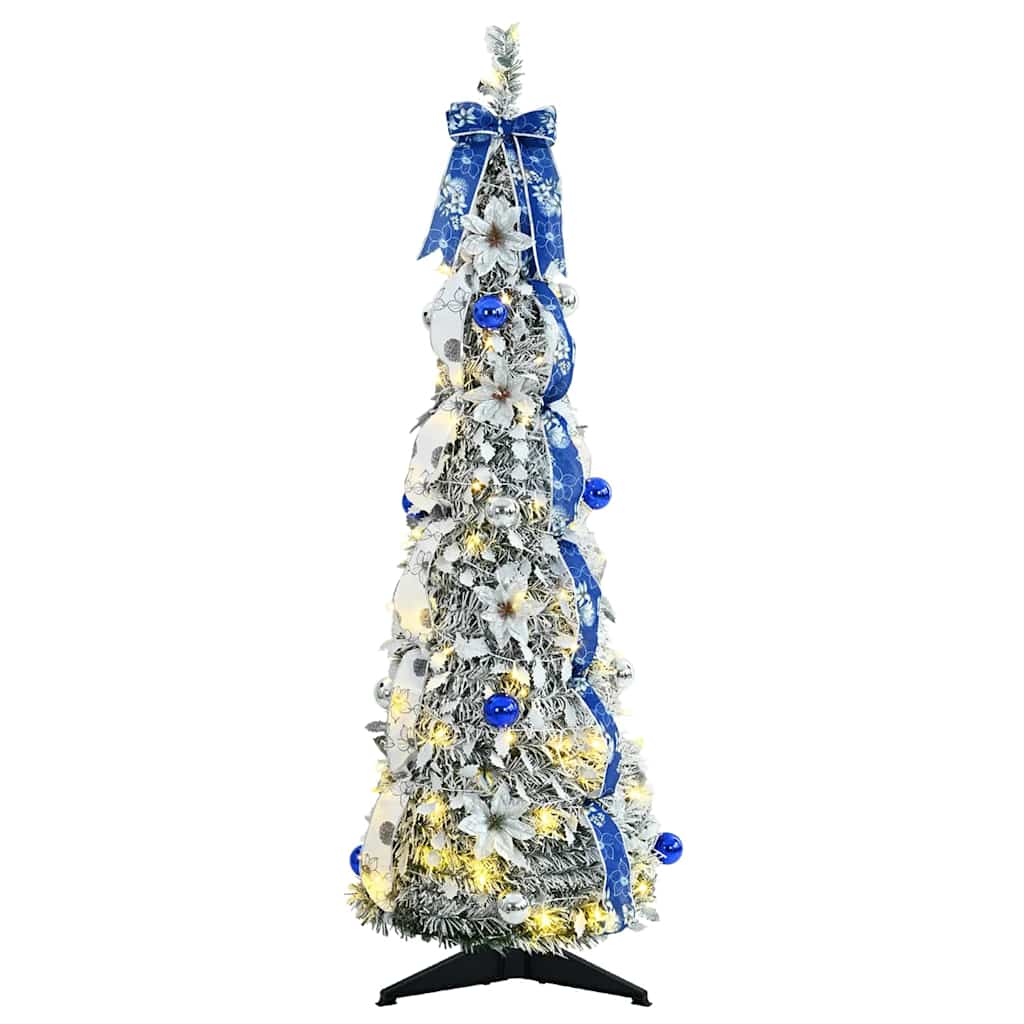 vidaXL Künstlicher Weihnachtsbaum mit 50 LEDs Weiß 120 cm PVC