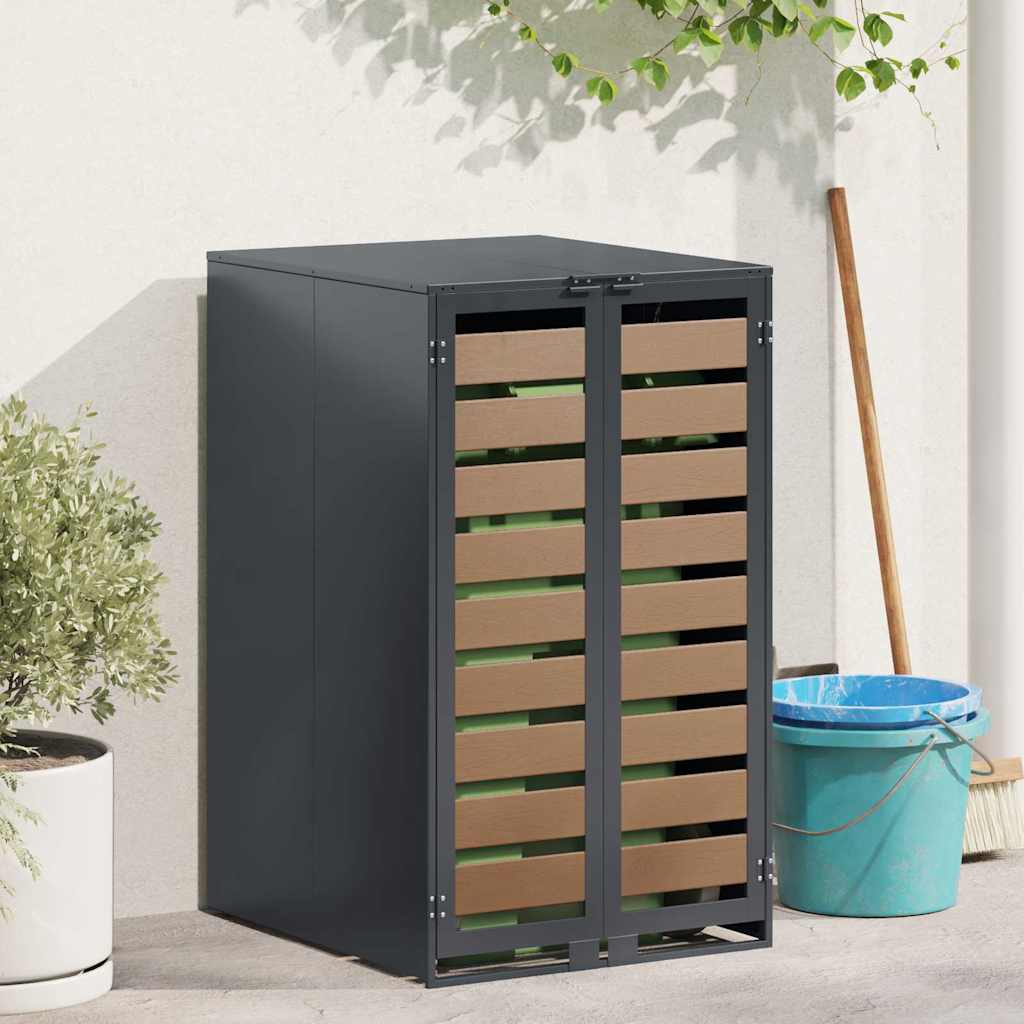 vidaXL Wagenmüllbehälter für 2 Behälter 136 x 77,5 x 115,5 cm Stahl