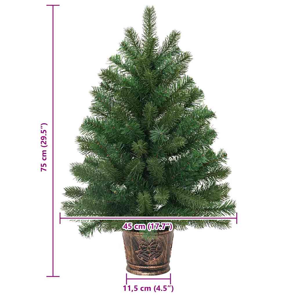 vidaXL Künstlicher Weihnachtsbaum Grün 75 cm PVC, PE und Stahl