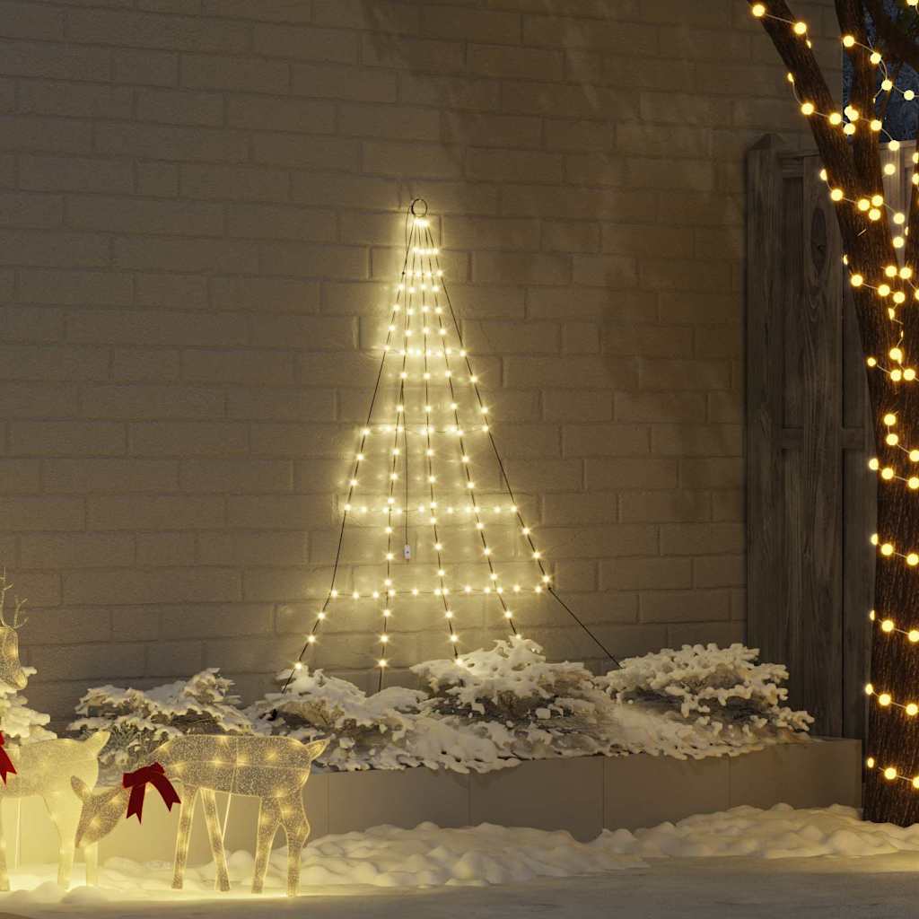 vidaXL LED Weihnachtsbaum mit Erdspießen Warmes Weiß 182 cm Metall