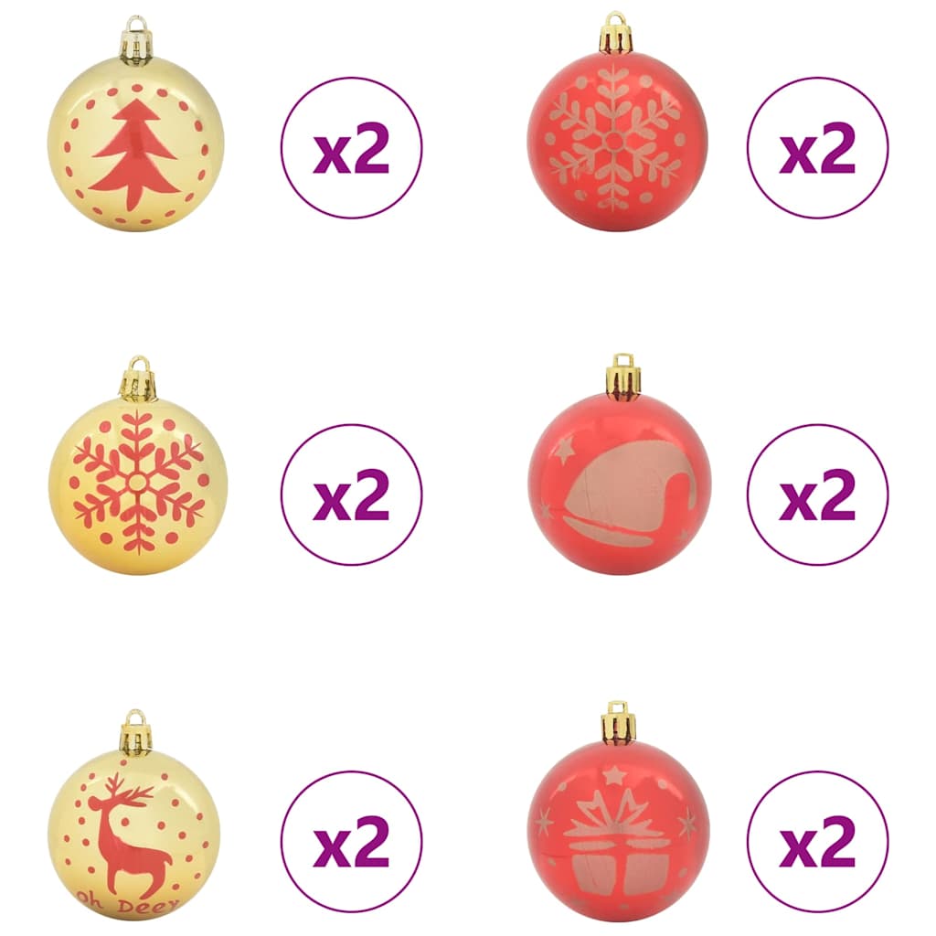 vidaXL Weihnachtskugel-Set 40 pcs Gold und Rot Kunststoff