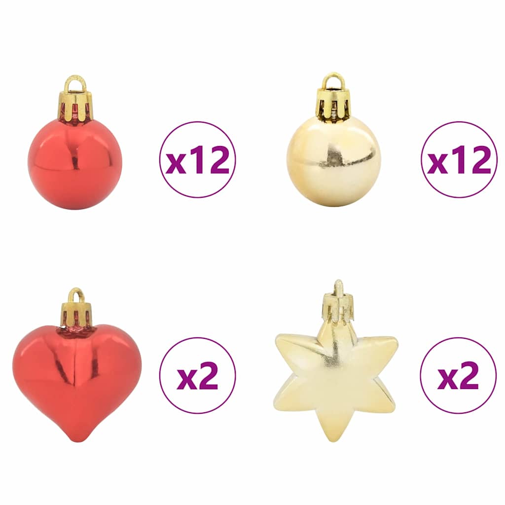 vidaXL Weihnachtskugel-Set 40 pcs Gold und Rot Kunststoff