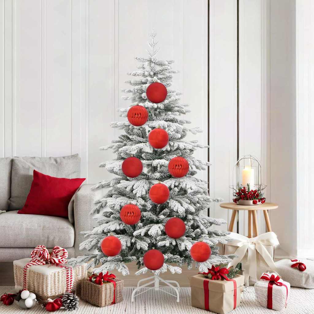 vidaXL Weihnachtsbaumkugel Set XL 15 pcs Rot Kunststoff