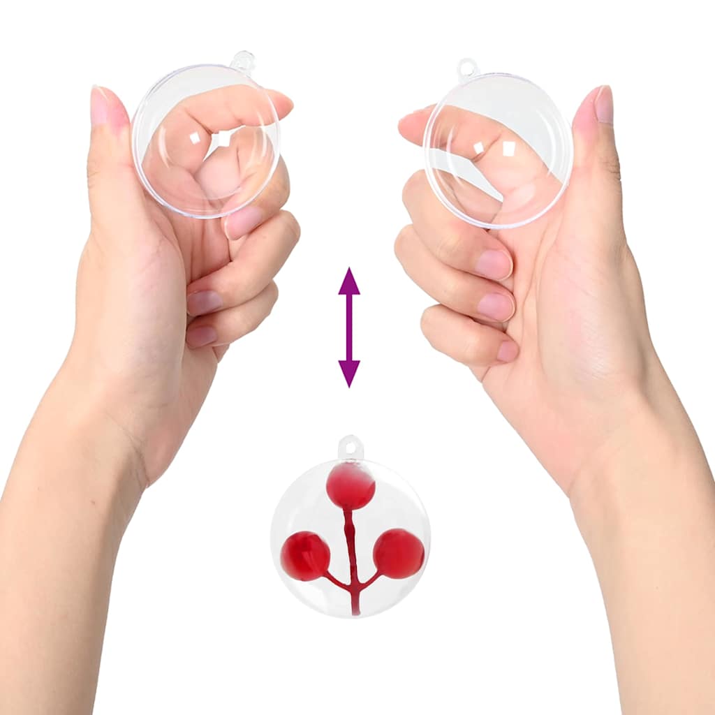 vidaXL Weihnachtskugel-Set 50 pcs Transparent Ø 5 cm Kunststoff