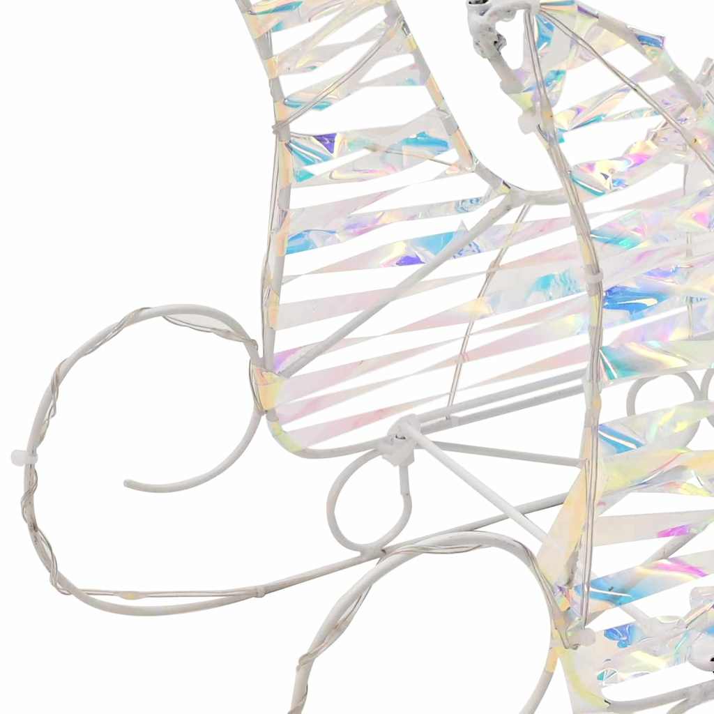 vidaXL Rentier Zieh Schlitten Warmes Weiß 30 x 12 x 54,5 cm PET